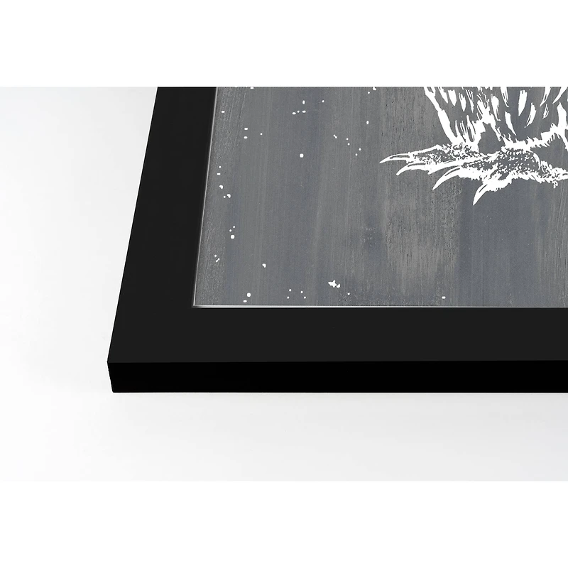 Owl Print Black Framed Print Wall Art