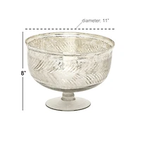 11" Silver Glass Glam Decorative Bowl