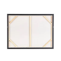 40" x 30" Gray Neutral Lake Landscape Canvas Framed Wall Art with Black Frame