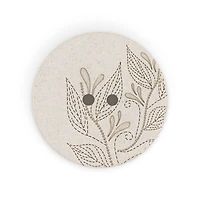 Dritz® 28mm Light Gray Recycled Hemp Round Floral Button, 3ct.