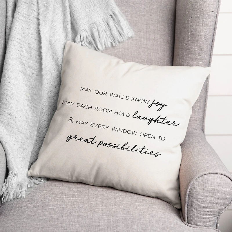 Home Wishes 18" x 18" Throw Pillow