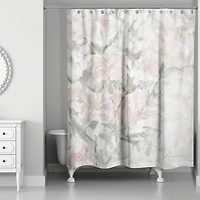 Soft Floral Abstract Blush and Sage 71" x 74" Shower Curtain