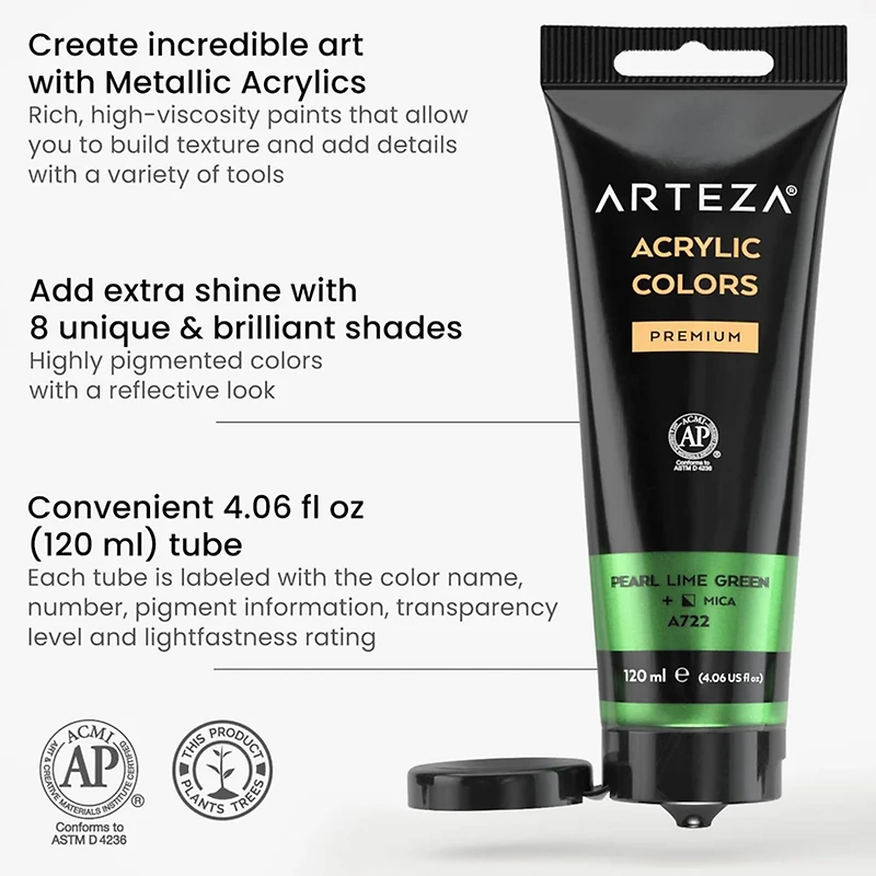 Arteza® Floral Brilliance Metallic Acrylic Paint Set