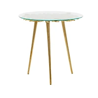 Gold Aluminum Modern Accent Table, 22" x 22" x 22"