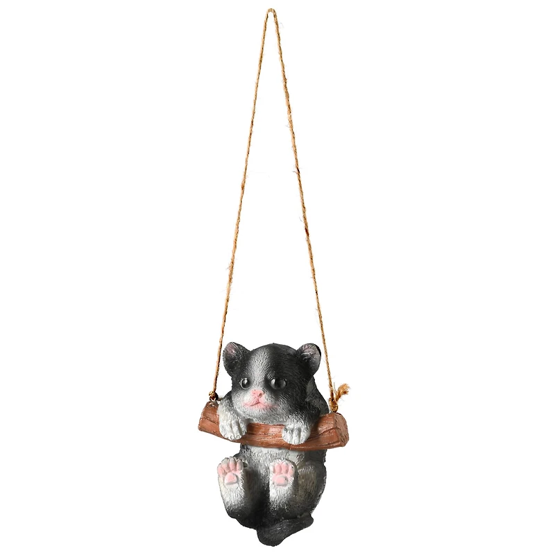 5" Swinging Black Kitten Decoration