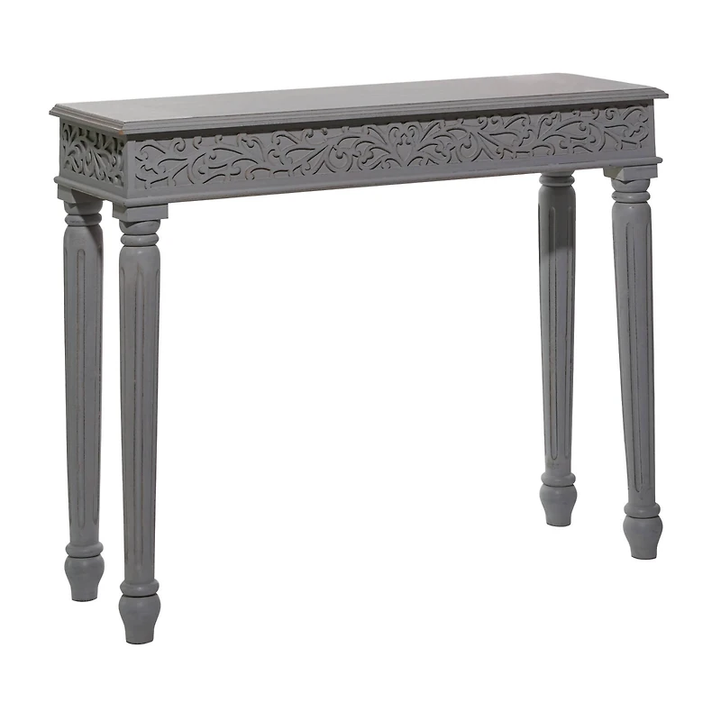 Grey Farmhouse Mango Wood Console Table, 30" x 36"