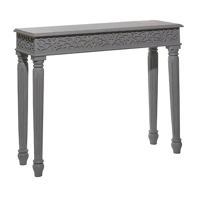 Grey Farmhouse Mango Wood Console Table, 30" x 36"