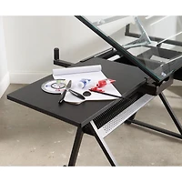 Metal & Glass Artist Table by Artist's Loft