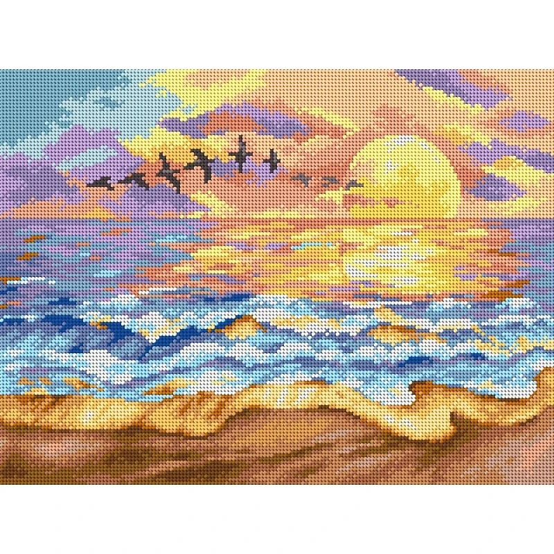 Orchidea Gobelin canvas for halfstitch without yarn Sunset over the Sea