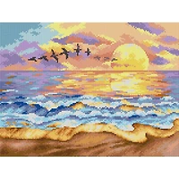 Orchidea Gobelin canvas for halfstitch without yarn Sunset over the Sea