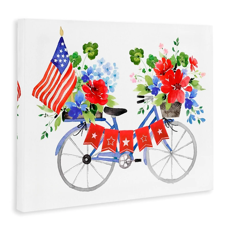 Stupell Industries Floral Americana Bicycle Canvas Wall Art