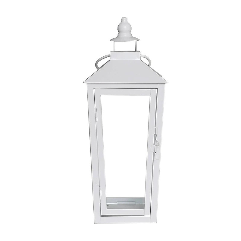 15.7" White Metal Lantern by Ashland®