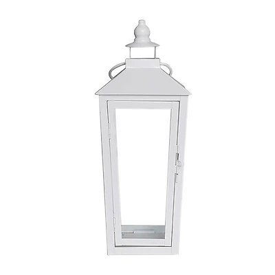 15.7" White Metal Lantern by Ashland®