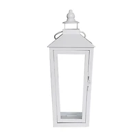 15.7" White Metal Lantern by Ashland®