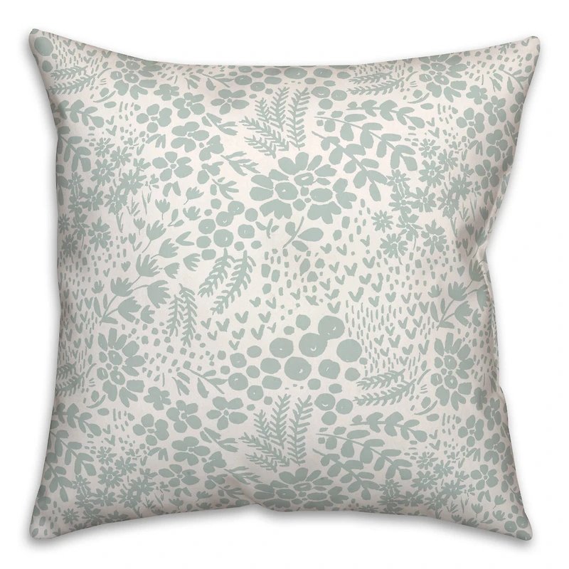 Dainty Floral Square Throw Pillow