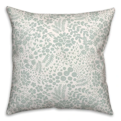 Dainty Floral Square Throw Pillow