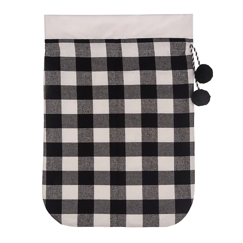 Black & White Buffalo Check Santa Bag, 20" x 28"