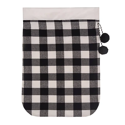 Black & White Buffalo Check Santa Bag, 20" x 28"