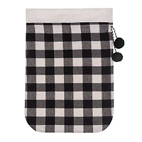Black & White Buffalo Check Santa Bag, 20" x 28"