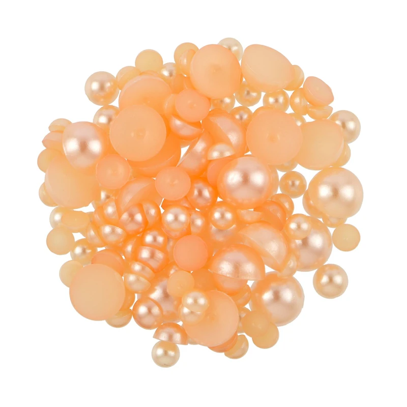 Apricot Round Plastic Flatback Pearl Mix, 5,100ct. by Bead Landing™