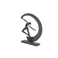 Grey Resin Modern Sculpture, Dancer 15" x 12" x 3"
