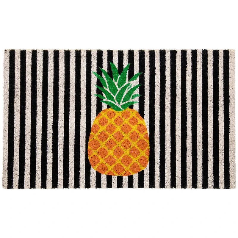 Ivory & Orange Pineapple Striped Doormat