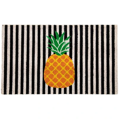 Ivory & Orange Pineapple Striped Doormat