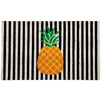 Ivory & Orange Pineapple Striped Doormat