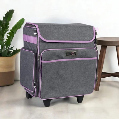 Everything Mary Gray & Purple Rolling Scrapbook Storage Tote