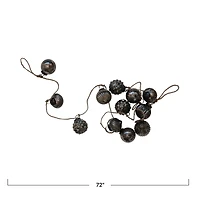 Hello Honey® 6ft. Antique Pewter Finish Embossed Mercury Glass Ornament Garland