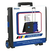 BAZIC® Folding Cart on Wheels with Lid Cover