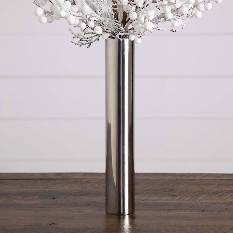 2.5ft. Artificial Flocked Berry Arrangement in Cylinder Chrome Vase