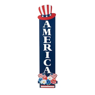 Glitzhome® 42" Patriotic America Wood Porch Décor