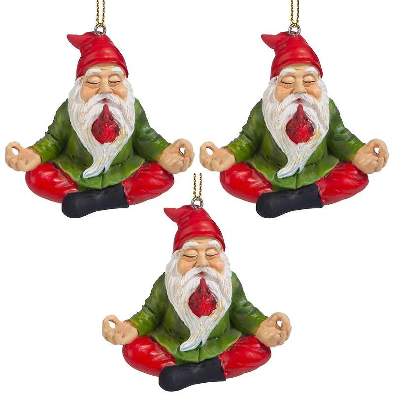 Design Toscano 3ct. Zen Gnome Ornaments
