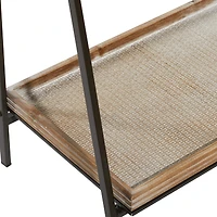 Brown Wood Industrial Wall Shelving Unit, 47 " x 21 " x 12 "