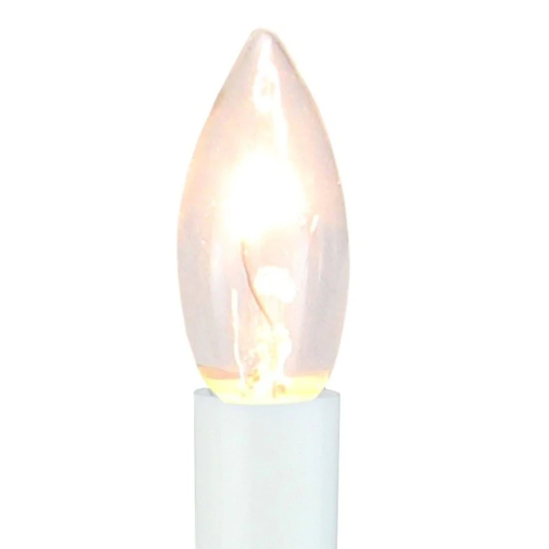 9" White & Gold Christmas Candle Lamp with Timer