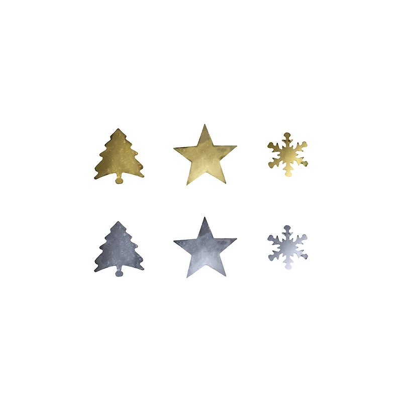 Gold & Silver Star, Snowflake & Christmas Tree Confetti by Celebrate It™