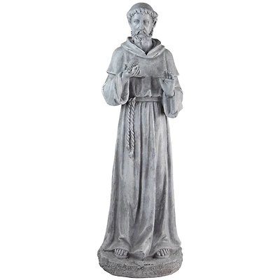 28" St. Francis with Bird Outdoor Garden Statue
