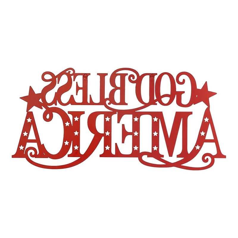 Glitzhome® 24" Patriotic God Bless America Wall Décor