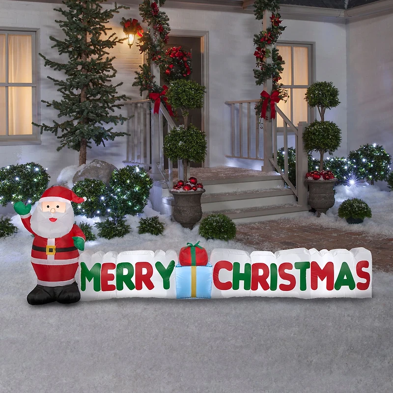 9ft. Airblown® Inflatable Merry Christmas Sign with Santa