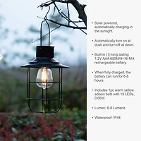 Glitzhome® 10" Wire Solar Powered Outdoor Hanging Lantern