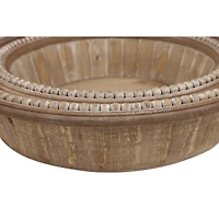 Brown Wood Rustic Tray Set