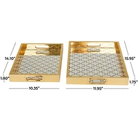 Gold Honeycomb Plastic Glam Tray Set