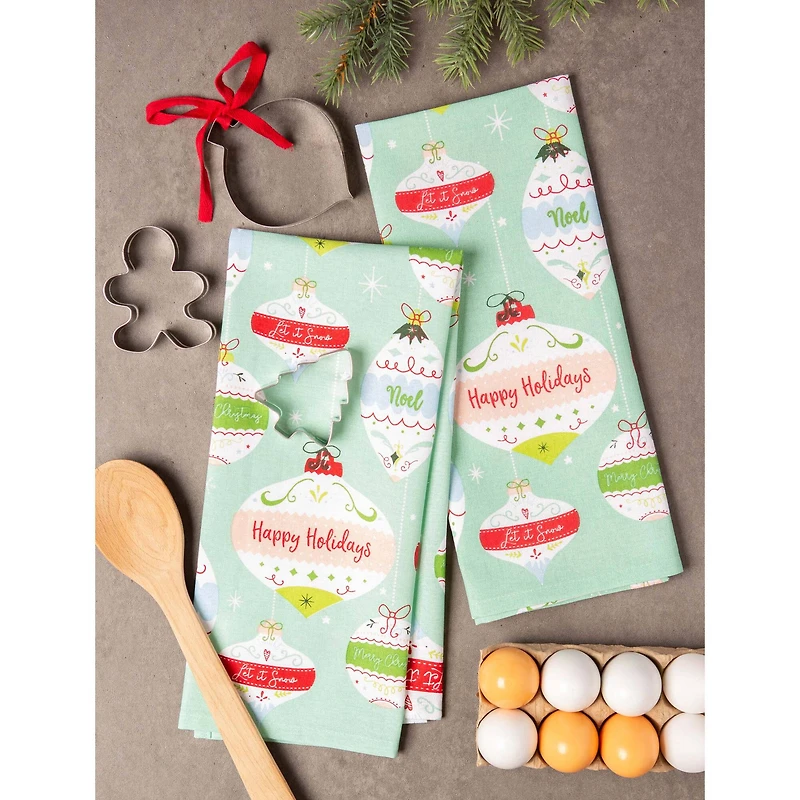 DII® Holiday Ornaments Dishtowel Set