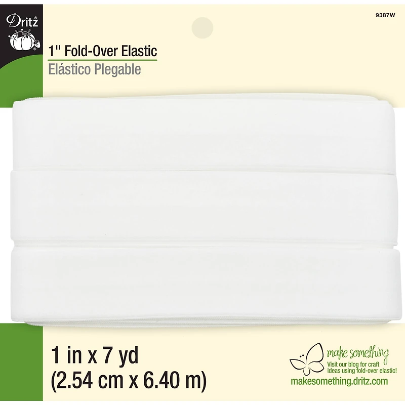 Dritz® White Fold-Over Elastic, 1" x 7yd.
