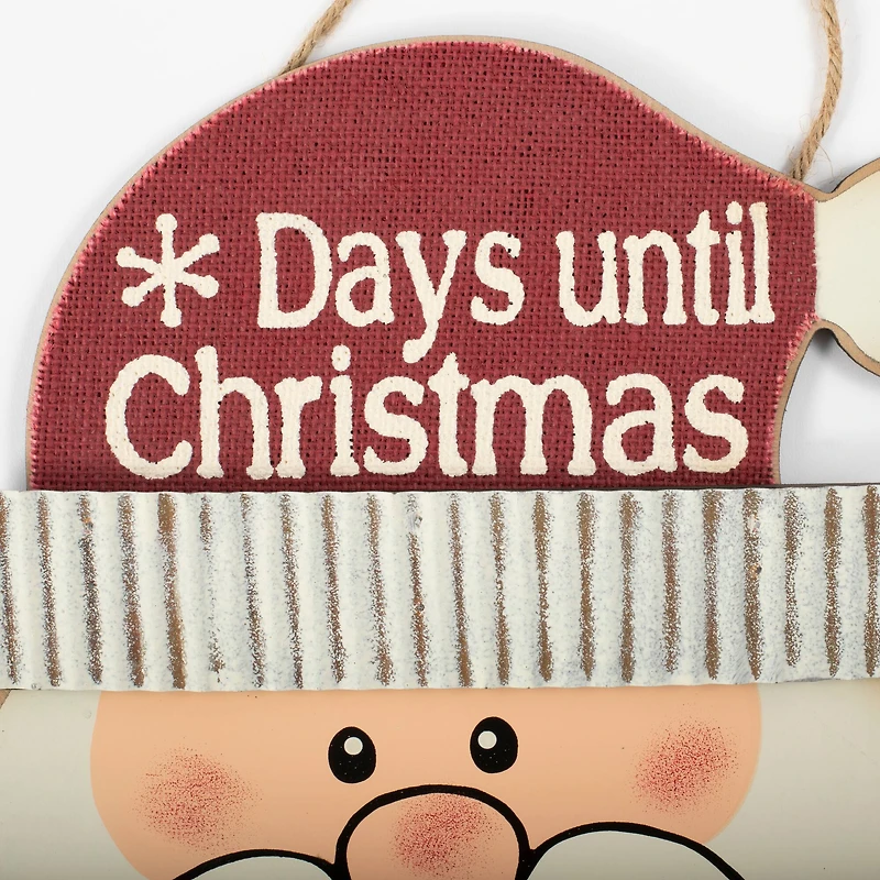 DII® 16.7" Santa Days Til Christmas Hanging Countdown Calendar Sign