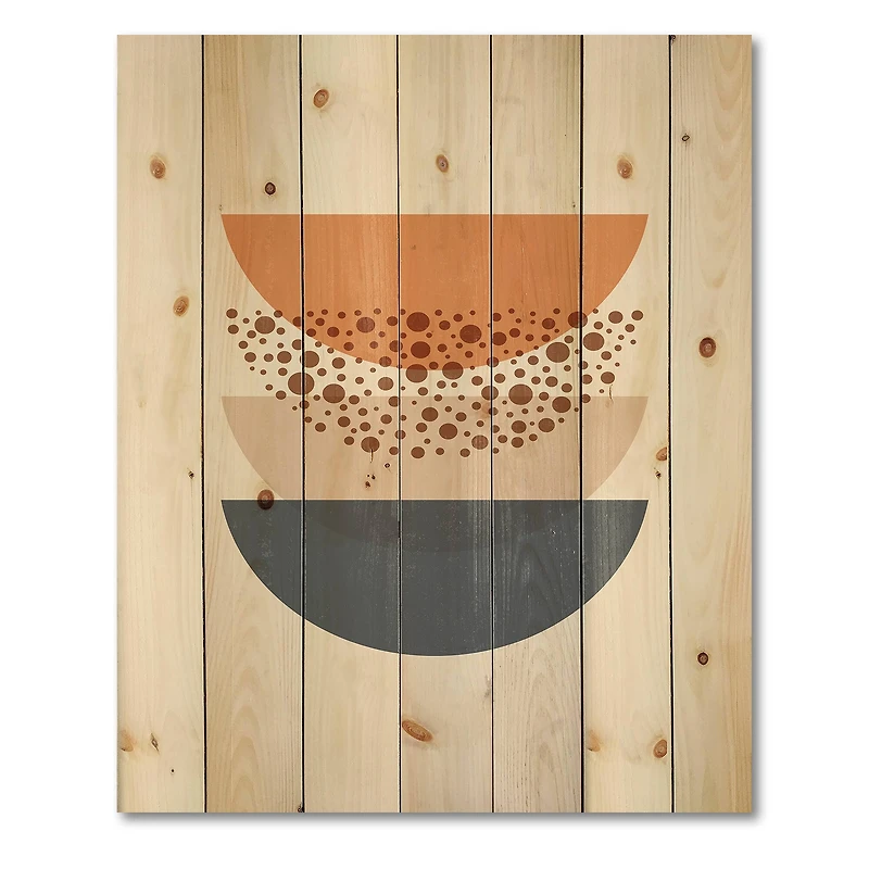 Designart - Abstract Sun & Moon Geometrics In Blue & Orange