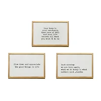 Hello Honey® 6" Metal & Glass Life Quotes Framed Tabletop Décor Set