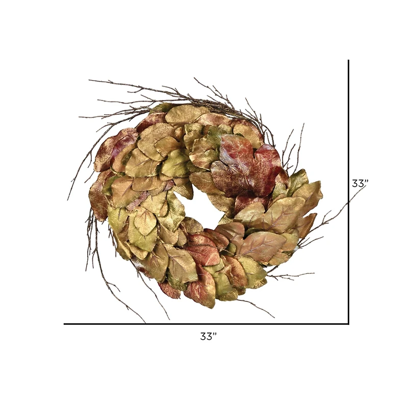33" Brown Maple Wreath
