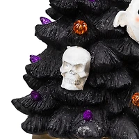 12" Black LED Lighted Skull & Ghost Halloween Tree